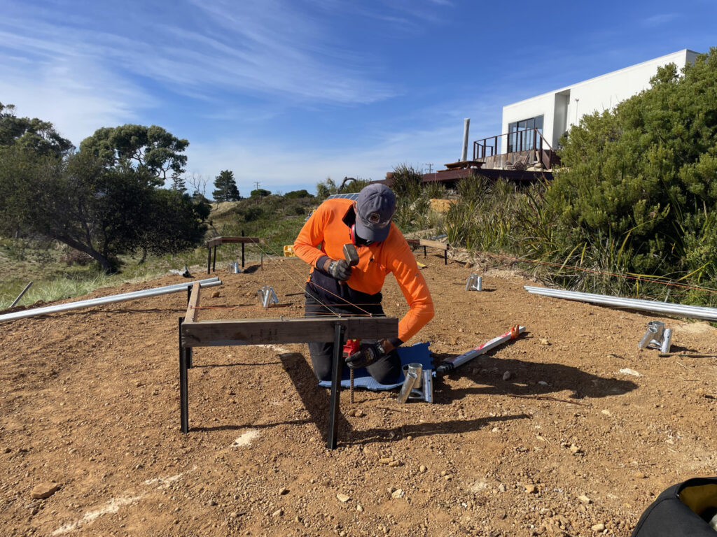 Precise set-out of pile locations for Sure Foot foundations by Earth Anchors Tasmania